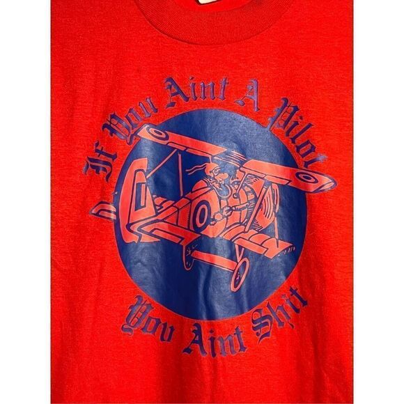Vintage 80s Byron Originals If You Ain’t A Pilot Tee - Picture 2 of 5
